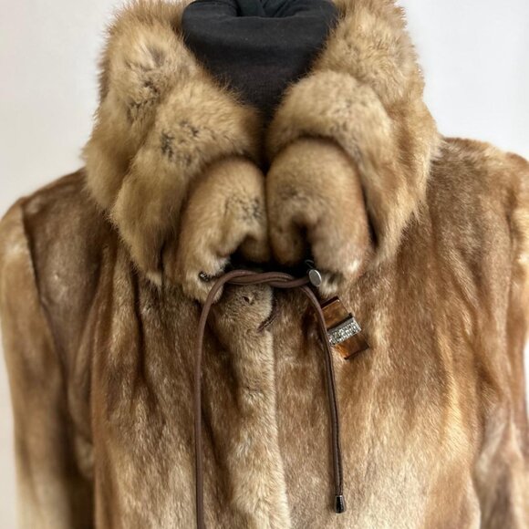 Vintage Full-Length Mink Fur Coat semi-sheared - Picture 1 of 6